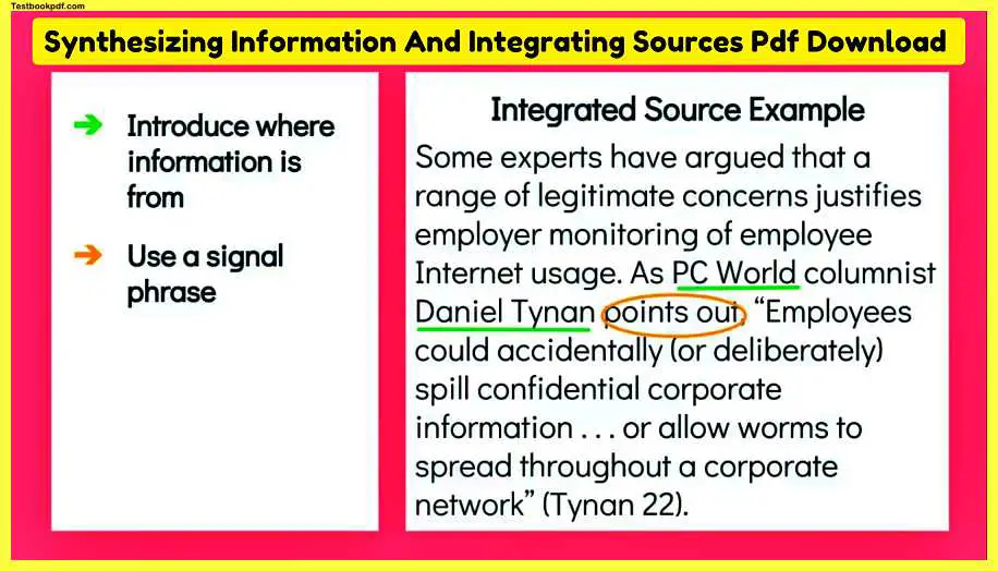 Synthesizing-Information-And-Integrating-Sources-Pdf-Download