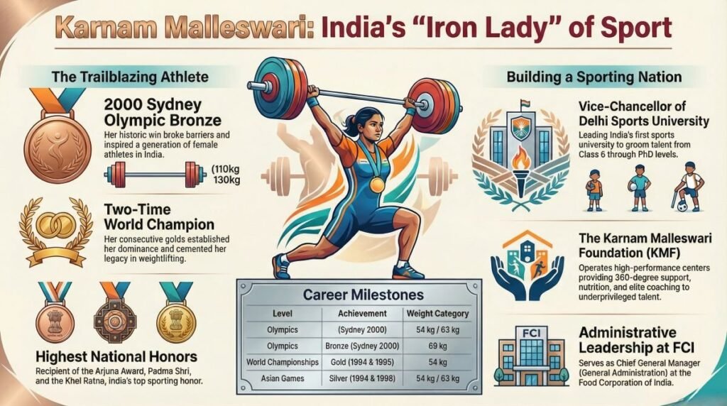 Karnam Malleswari Biography PDF and PPT Download